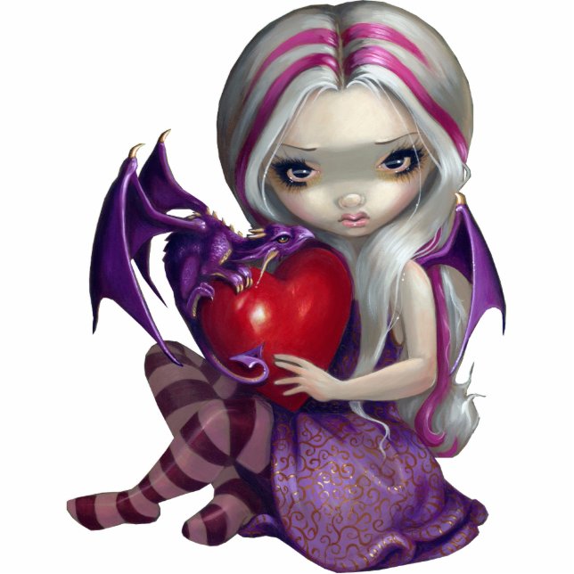 Valentinsgruß-Drachefee PhotoSculpture Freistehende Fotoskulptur (Vorne)