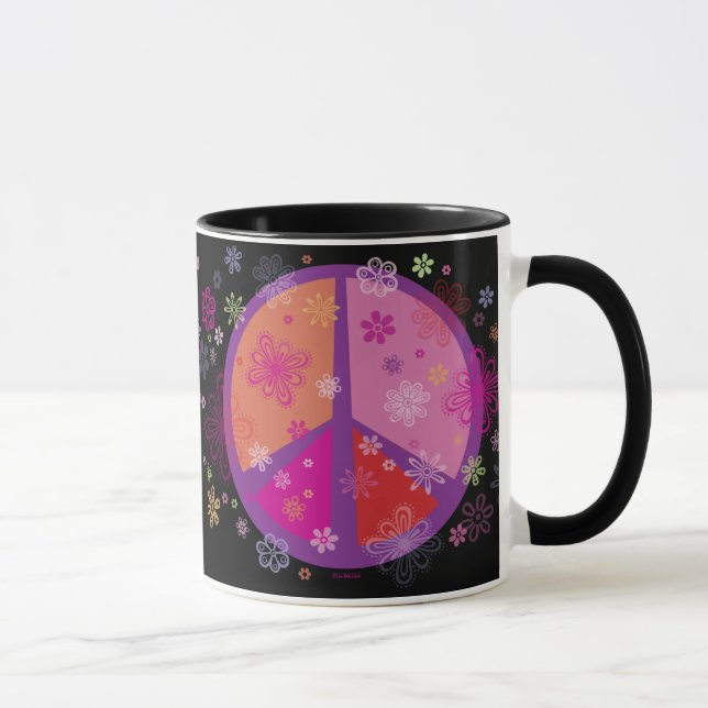 Valentinsgruß-Friedenszeichen Tasse (Rechts)