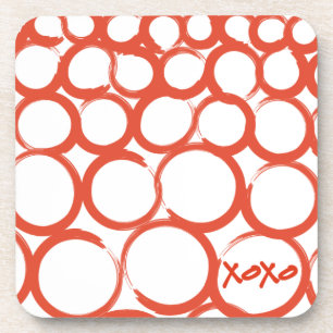 Valentinsgruß gemaltes XOXO Untersetzer