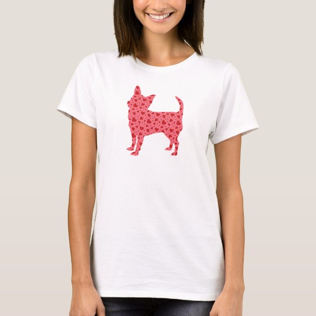 Valentinsgruß-Herz-Chihuahua T-Shirt (Vorderseite)
