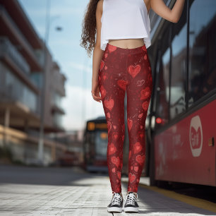 Valentinsgruß-Herz-Doodle-Leggings Leggings