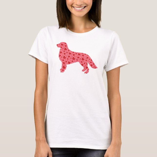 Valentinsgruß-Herz-golden retriever T-Shirt (Vorderseite)