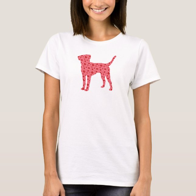 Valentinsgruß-Herzen Labrador retriever T-Shirt (Vorderseite)