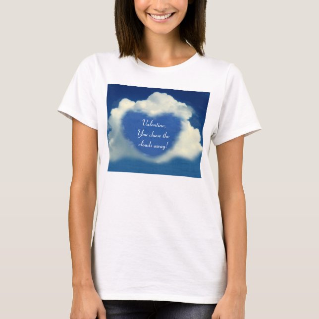 Valentinsgruß-Himmel-Herz T-Shirt (Vorderseite)