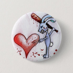 Valentinsgruß-Kaninchen Button