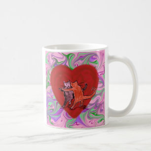 Valentinsgruß-Katzen-Tanz Tasse