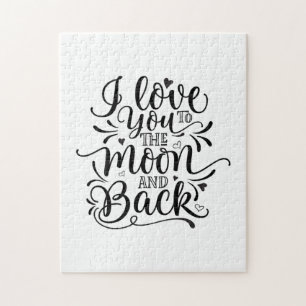 Valentinsgruß Kunst Ich Liebe Dich Bis Zum Mond Puzzle