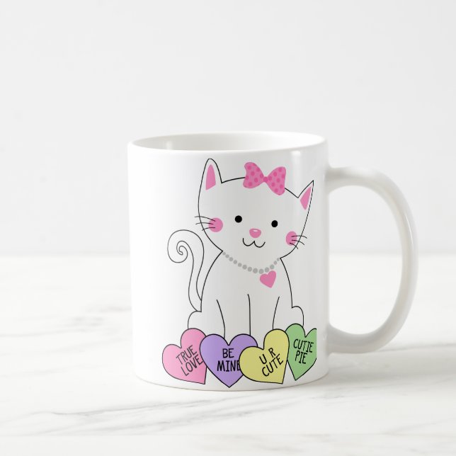 Valentinsgruß-Miezekatze Tasse (Rechts)
