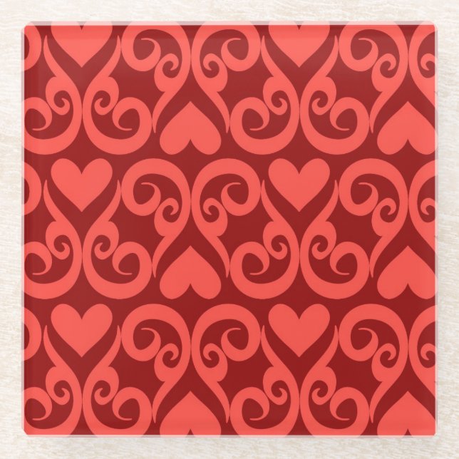 Valentinsgruß-Muster 2 Glasuntersetzer (Vorderseite)