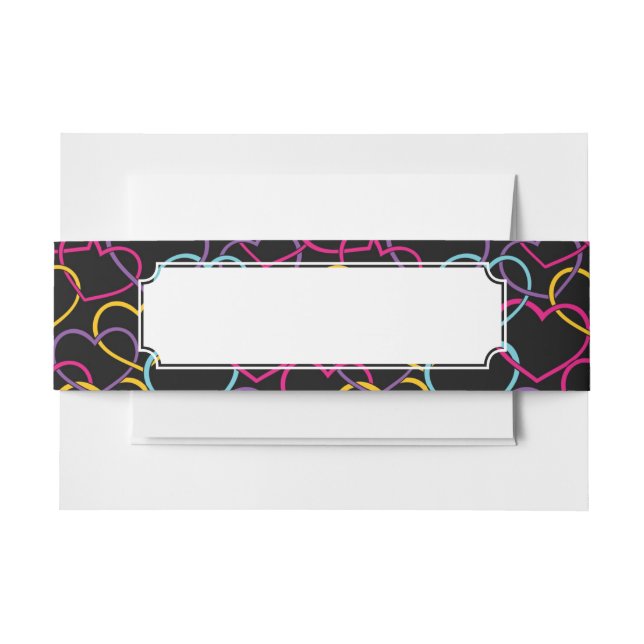 Valentinsgruß-Muster mit Farbherzen Einladungsbanderole (Vorderseite Beispiel)