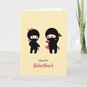 Valentinsgruß Ninja Paare, ein Junge und ein Feiertagskarte