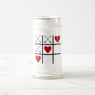 Valentinsgruß-Pfeil'n-Herzen Tic-TAC-Zehe Bier Bierglas