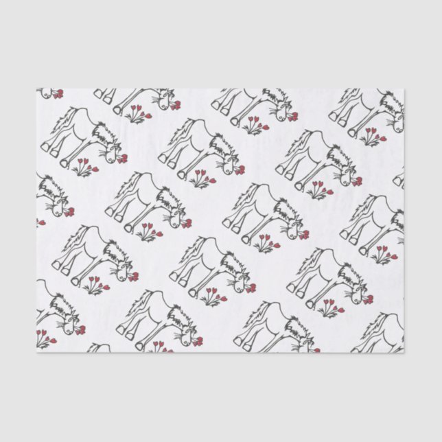 Valentinsgruß-Pferdeseidenpapier Seidenpapier (Vorderseite)