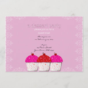 Valentinsgruß-süße Kuchen-Einladung Einladung