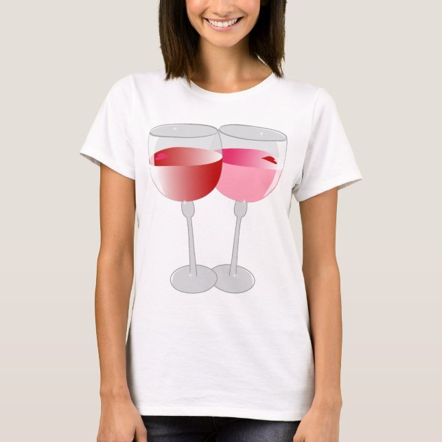 Valentinsgruß-Wein T-Shirt (Vorderseite)