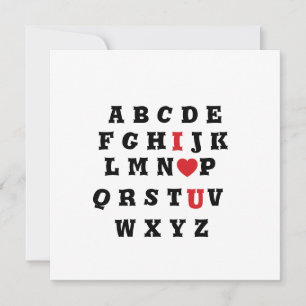 Valentinsgrüße Alphabet ich liebe dich Feiertagskarte