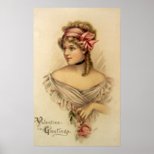 Valentinsgrüße Poster im viktorianischen Stil