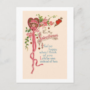 Valentinsgrüße Vintage Bild Postkarte