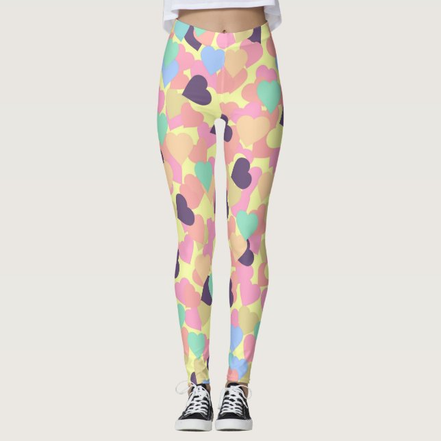 Valentinsgrußherzen Leggings (Vorderseite)