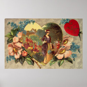 Valentinsgrußposter - Ein Blumengarten Poster