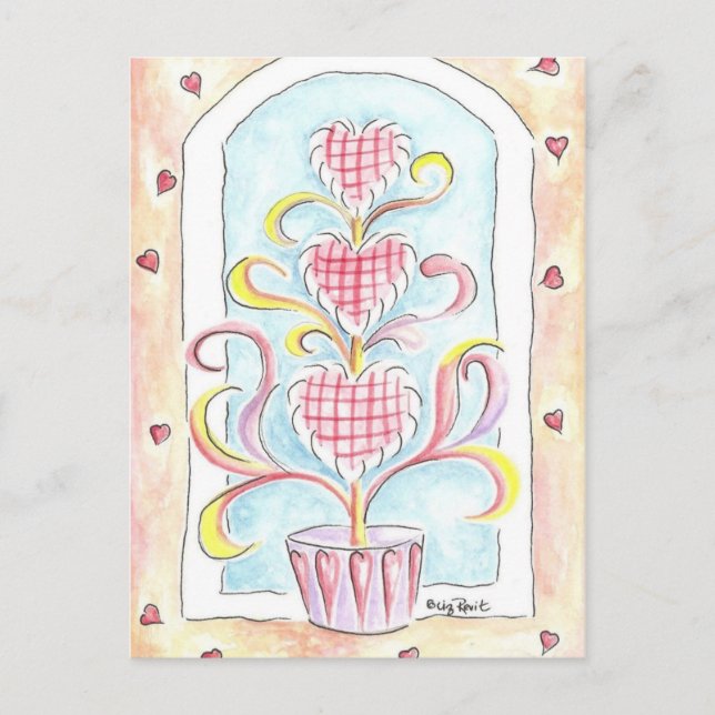 ValentinsgrußTopiary Feiertagspostkarte (Vorderseite)