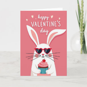 Valentinshasen-Herz-Cupcake-Karte Karte