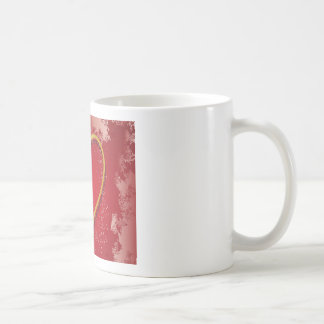 Valentinsherz auf rotem Hintergrund Kaffeetasse