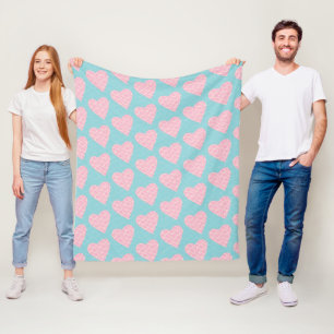 Valentinsherz Hugs und Kisses Kritzeleien Fleecedecke