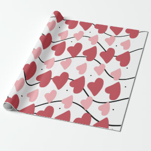 Valentinsherzen-Kritzeleien-Punkte-Muster     Geschenkpapier