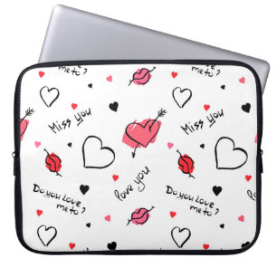 Valentinsherzen-Pfeil nahtlos Laptopschutzhülle