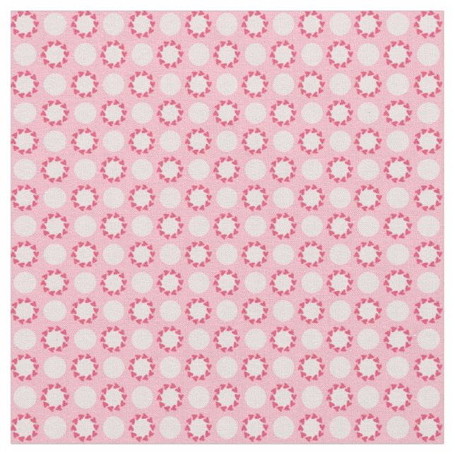 Valentinsherzen rosa Punkte Stoff (Nahaufnahme)