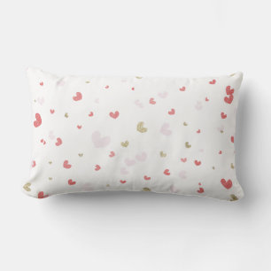Valentinsherzen Rot Pink & Gold Lendenkissen