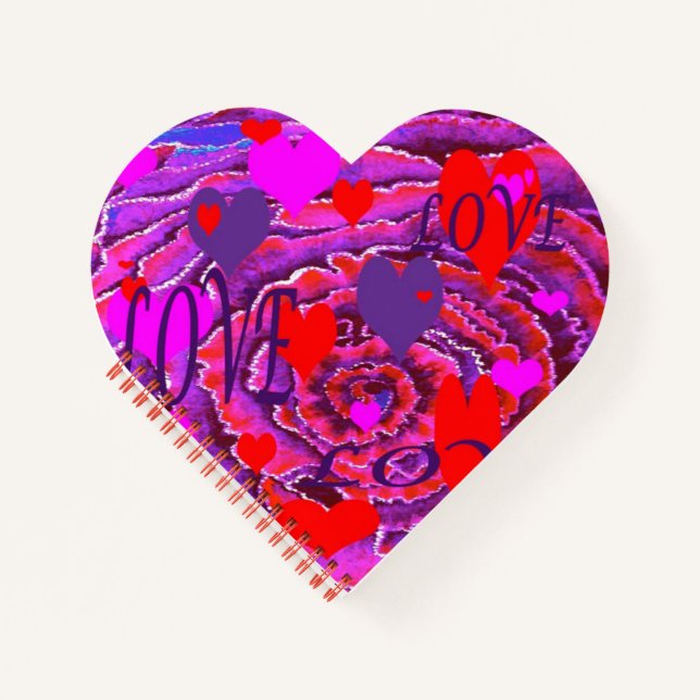 Valentinsherzen und Liebe Notizbuch (Vorderseite)