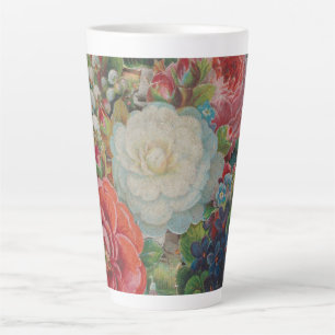 Valentinskarte aus der viktorianischen Ära, Blumen Milchtasse