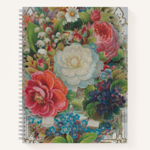 Valentinskarte aus der viktorianischen Ära, Blumen Notizbuch