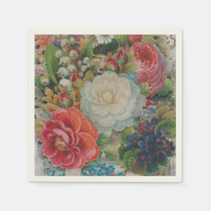 Valentinskarte aus der viktorianischen Ära, Blumen Serviette