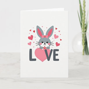 Valentinskarte Bunny Love Hearts Karte