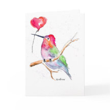 Valentinskarte "Humming bird in Liebe"