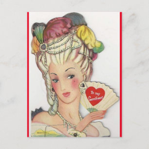 Valentinskarte im Stil des 16. Jahrhunderts Postkarte
