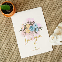 Valentinskarte mit Blumenstrauß Liebst du Text