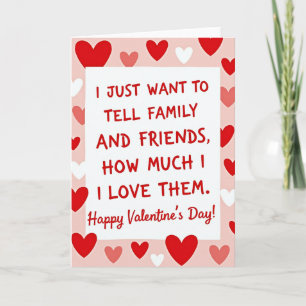 Valentinskarte mit Liebe für Familie und Freunde Karte