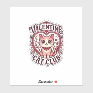 Valentinskatze Lustiges Katzenliebhaber-Design - V Aufkleber