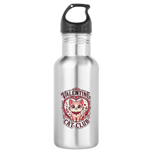 Valentinskatze Lustiges Katzenliebhaber-Design - V Edelstahlflasche