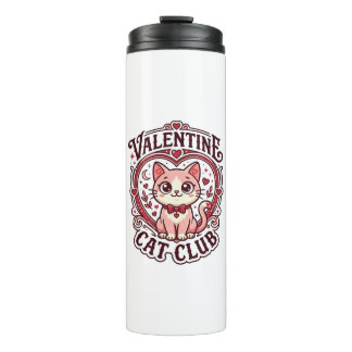 Valentinskatze Lustiges Katzenliebhaber-Design - V Thermosbecher