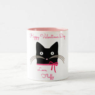 Valentinskatzen-Tasse Zweifarbige Tasse