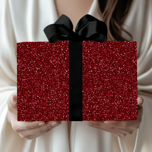 Valentinsklassiker Trendiges rotes Glitter Geschenkpapier