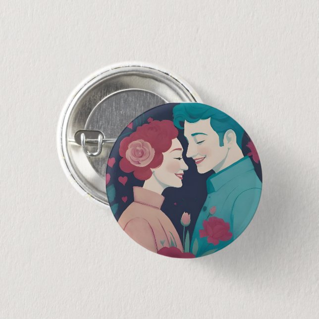 Valentinsknopf Button (Vorne & Hinten)