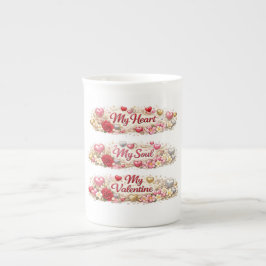 Valentinsliebe, Romantisches Geschenk Prozellantasse