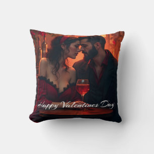 Valentinsmagie mit romantischer Zusammengehörigkei Kissen
