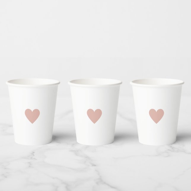 Valentinsrosa Herz Pappbecher (Multi)